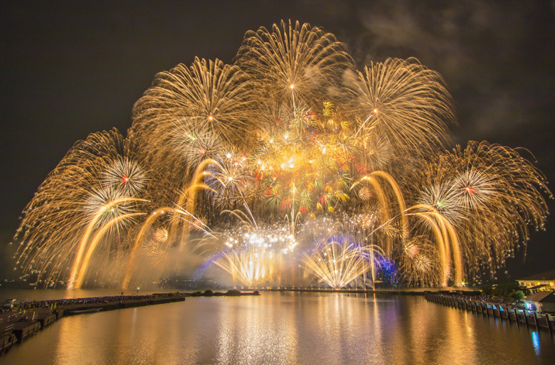 長浜・北びわ湖大花火大会｜約１万発の花火が夏の夜空と日本一の湖・琵琶湖を美しく彩る